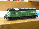 An ex BN locomotive in HO scale
